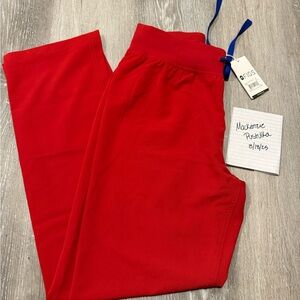 Figs Women's Straight Leg Pants in Bold Red